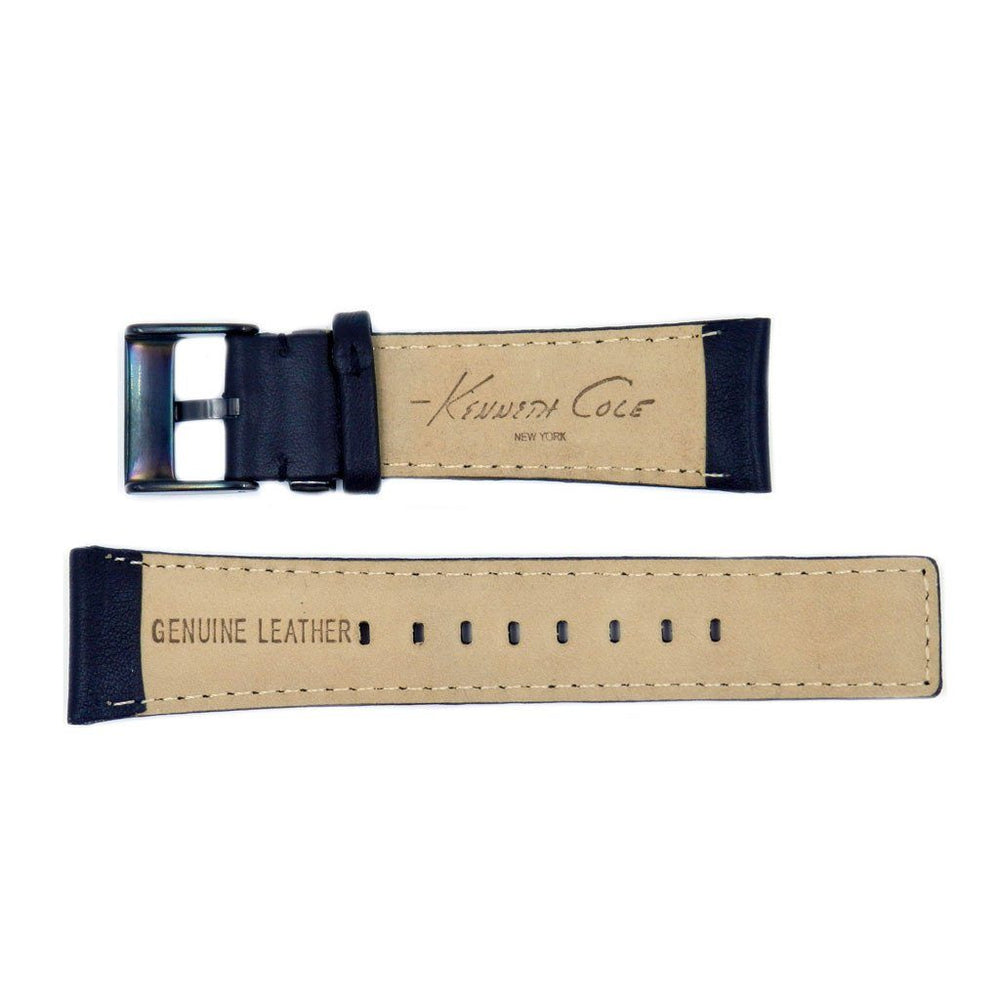 Genuine Kenneth Cole Smooth Black Leather Square Tip 24mm Watch Strap image