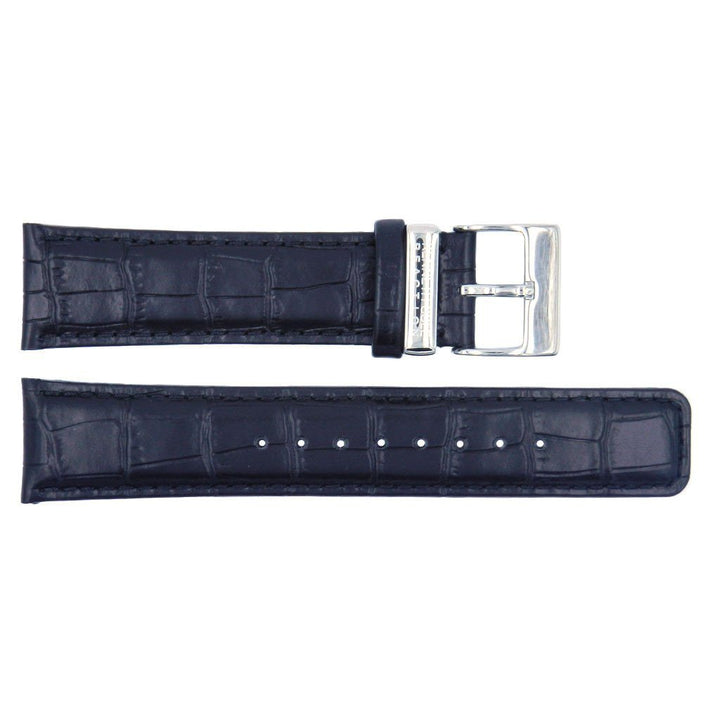 Kenneth Cole Reaction Genuine Leather Black Crocodile Grain 22mm Watch Strap image