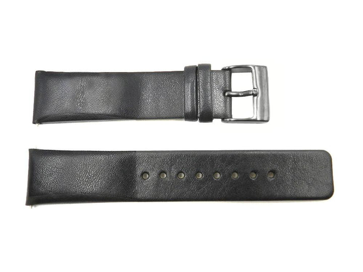 Kenneth Cole 22mm Smooth Black Leather Watch Strap image