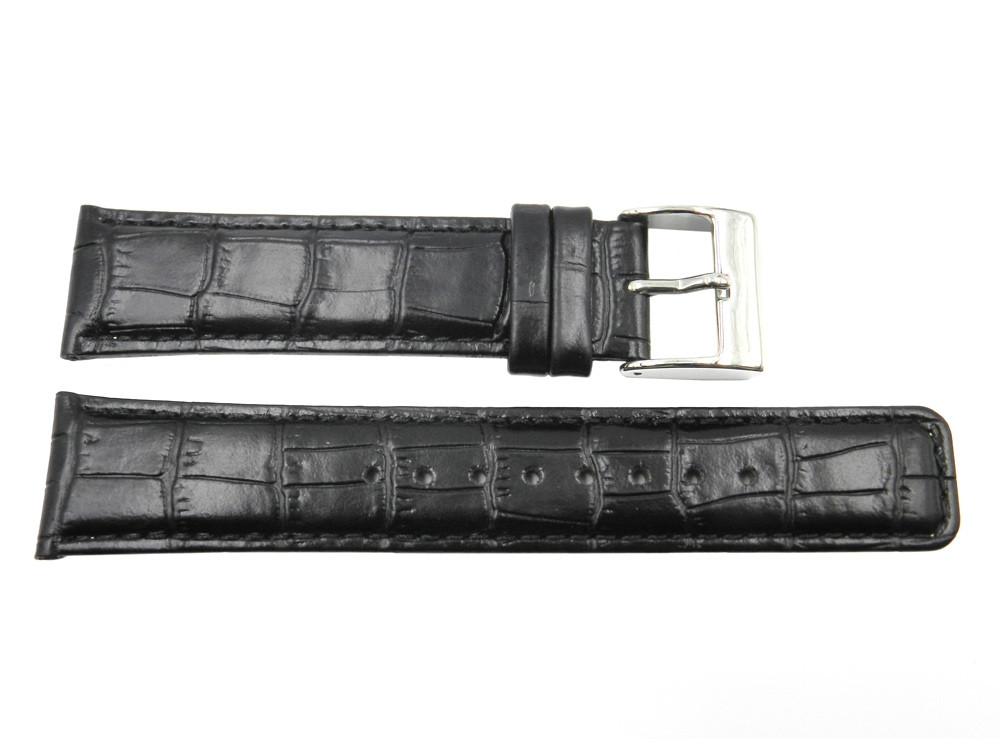 Genuine Kenneth Cole Black Alligator Grain 22mm Leather Watch Band image