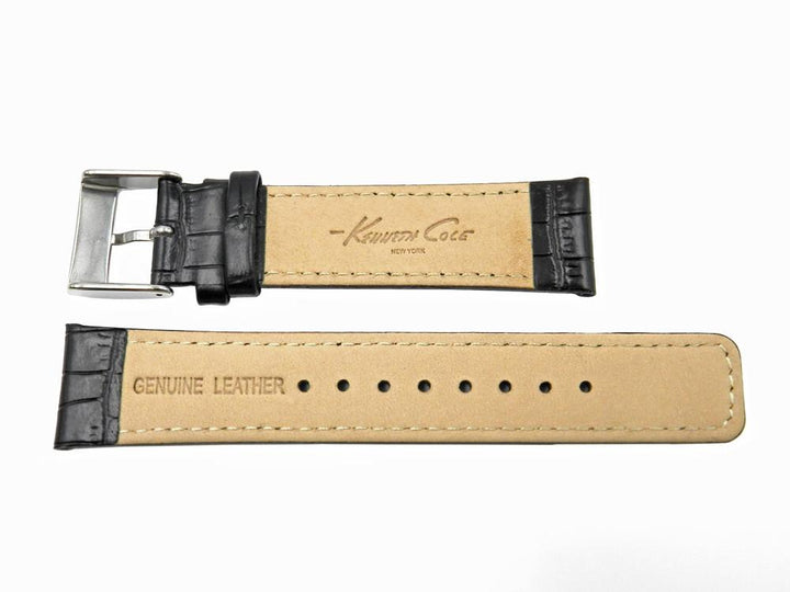 Genuine Kenneth Cole Black Alligator Grain 22mm Leather Watch Band image