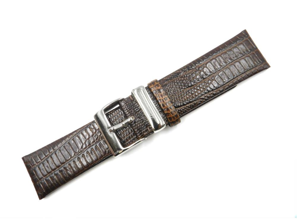 Kenneth Cole 24mm Dark Brown Leather Lizard Grain Watch Strap image