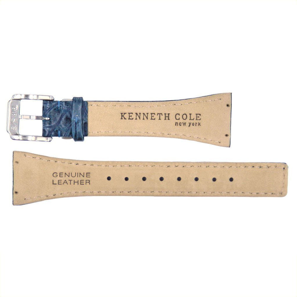 Kenneth Cole Crocodile Grain Leather Light Blue 22mm Watch Strap image