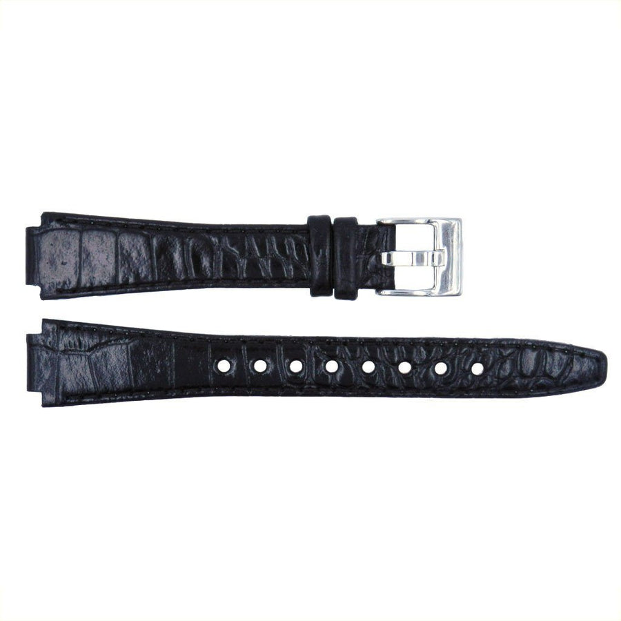 Genuine Kenneth Cole Black Alligator Grain Leather 17mm/11mm Watch Strap image