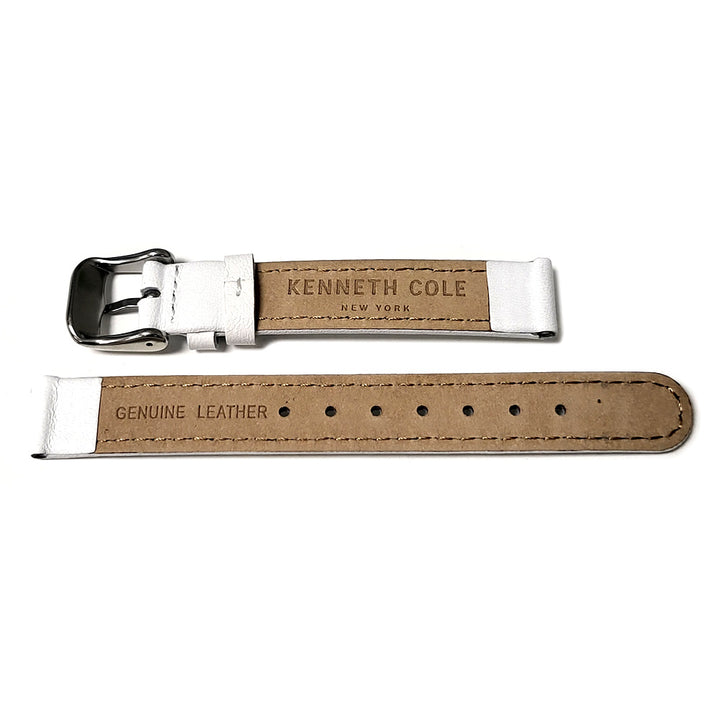 Kenneth Cole KC50795004 Genuine Leather 14mm White Square Tip Watch Band