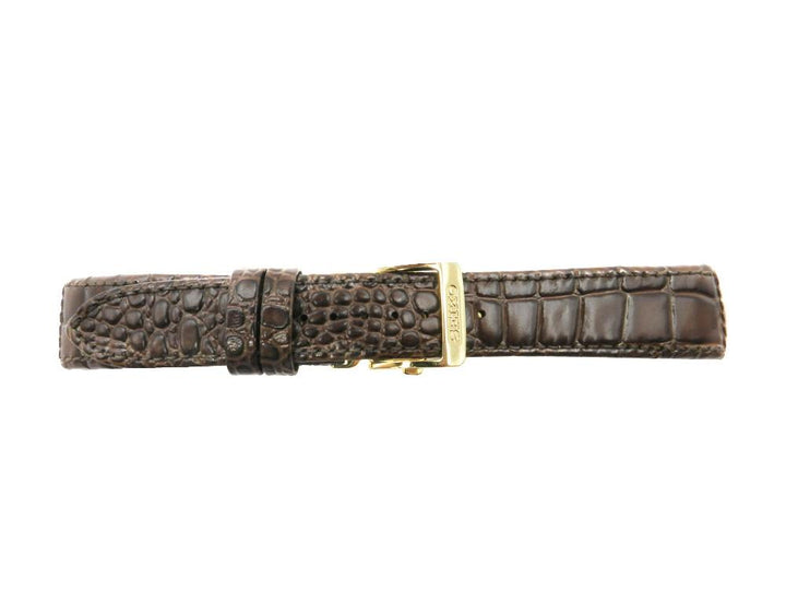 Seiko 21mm Brown Leather Deployment Clasp Alligator Grain Watch Strap image