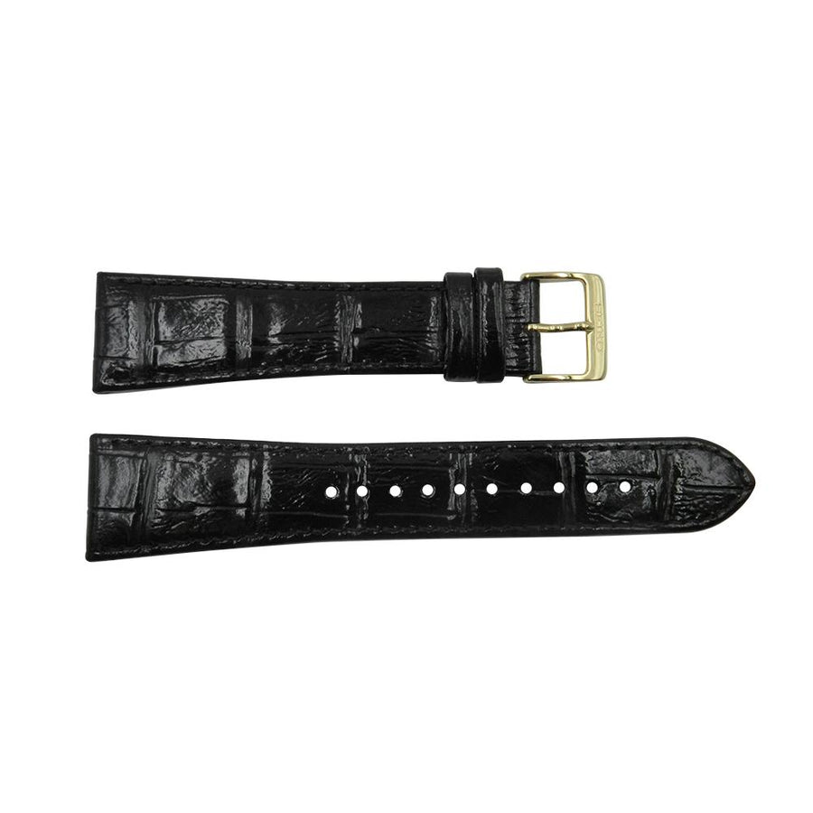 Genuine Seiko Black 23mm Alligator Grain Leather Strap image