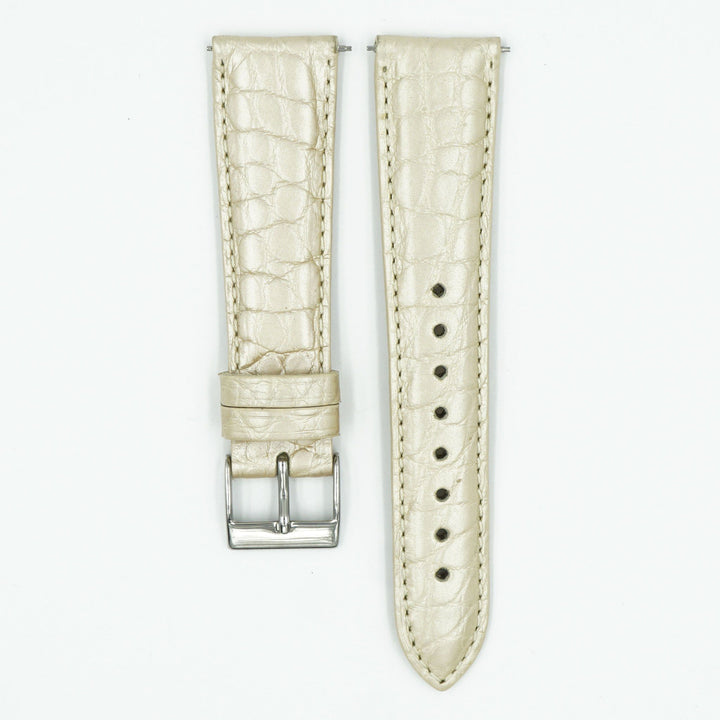 Womens Crocodile Watch Strap - Beige image