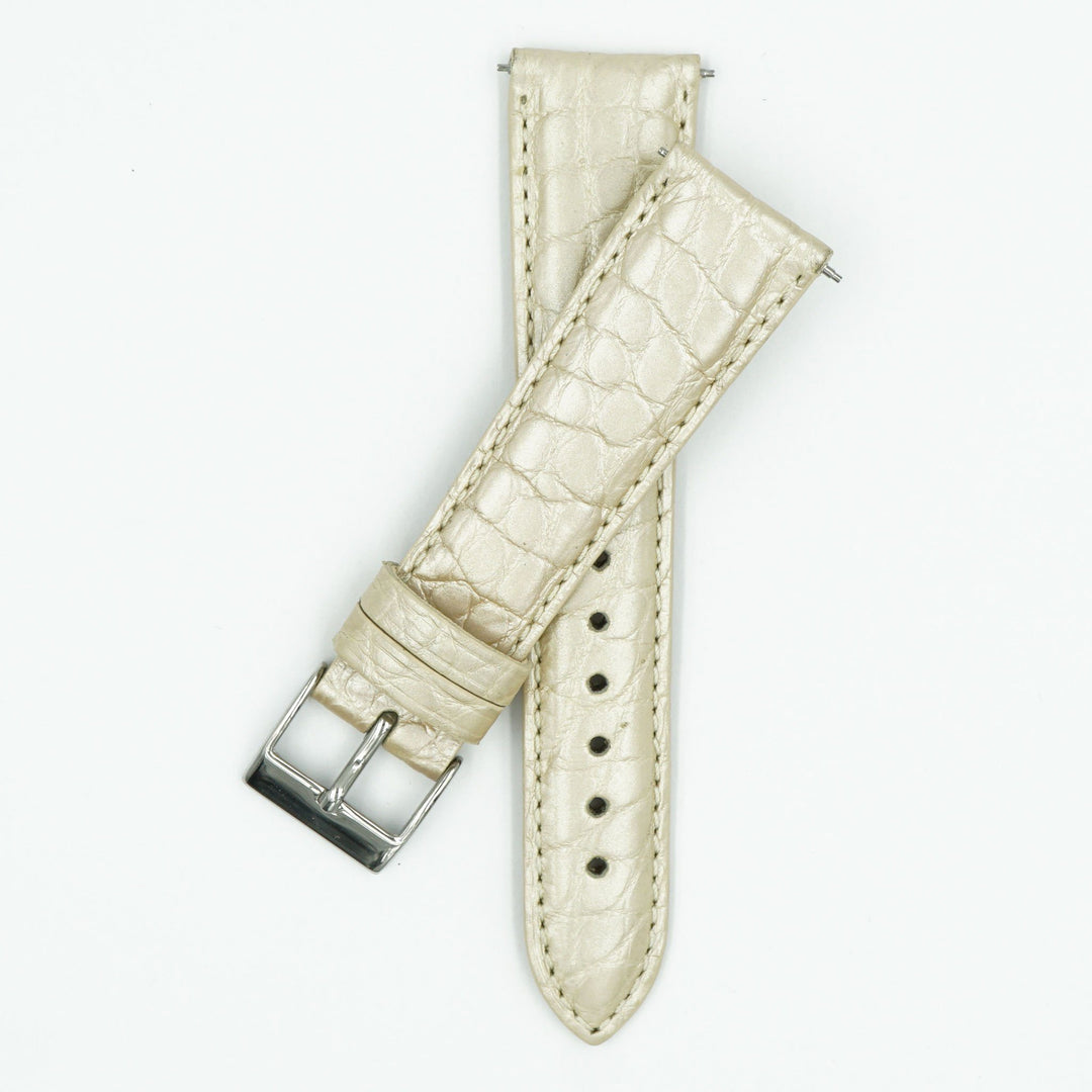 Womens Crocodile Watch Strap - Beige image