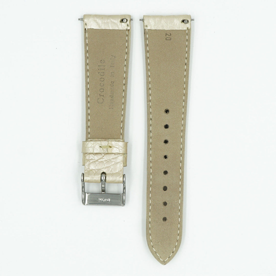 Womens Crocodile Watch Strap - Beige image