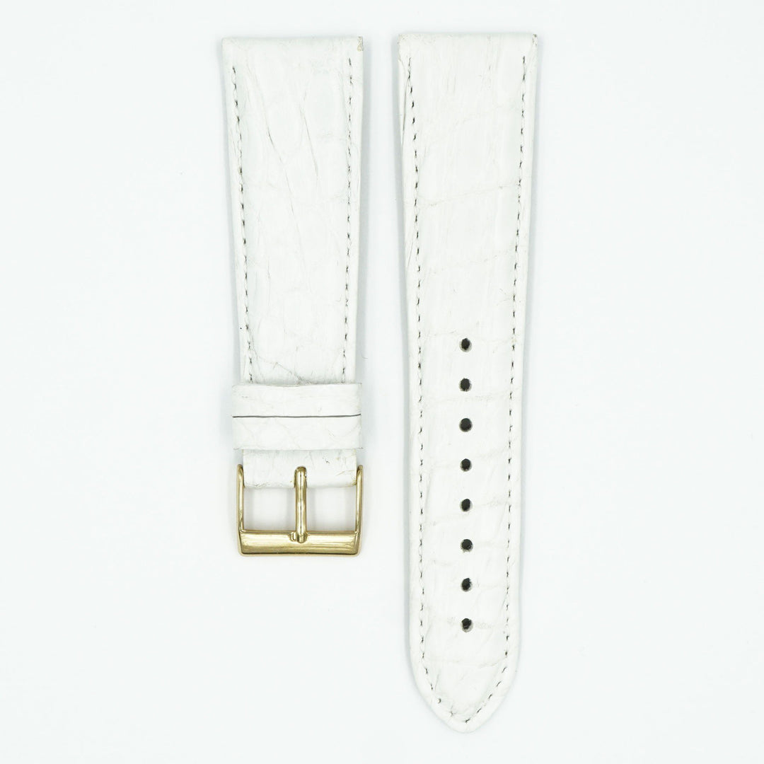 Womens Crocodile Watch Strap - White image