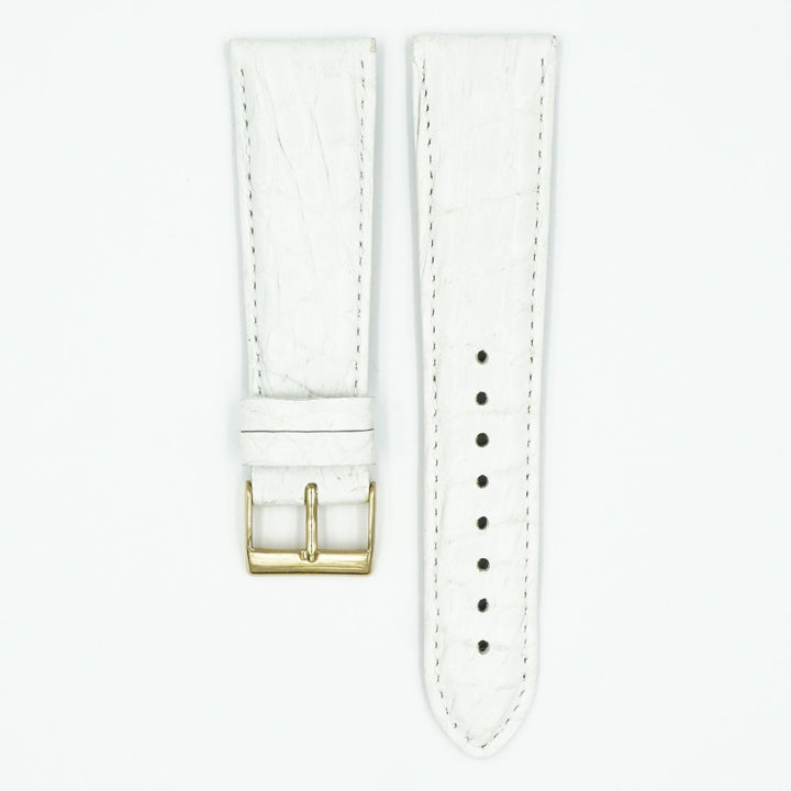 Womens Crocodile Watch Strap - White image