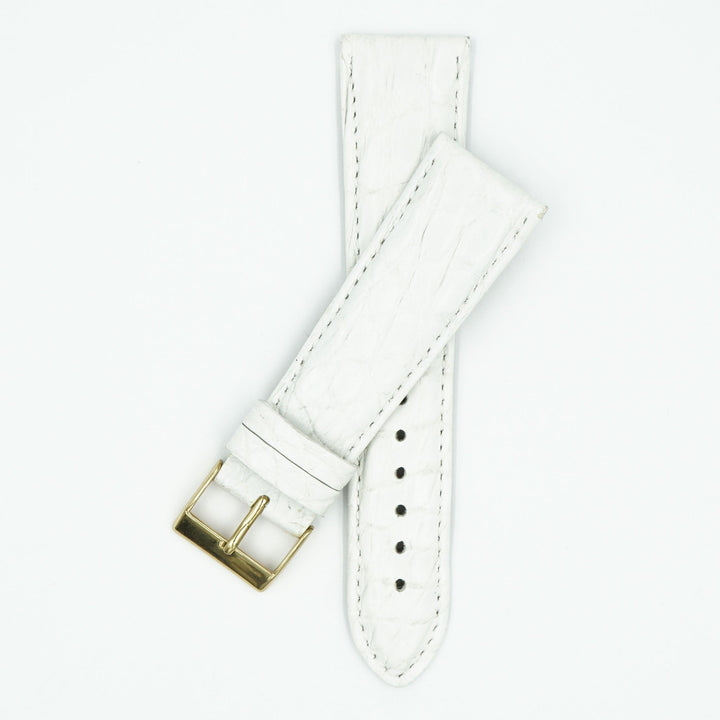 Womens Crocodile Watch Strap - White image