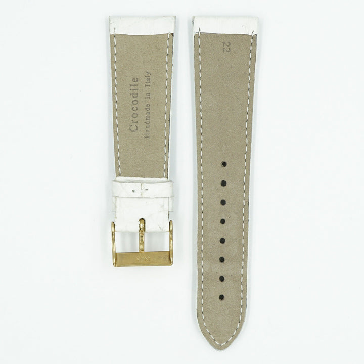 Womens Crocodile Watch Strap - White image