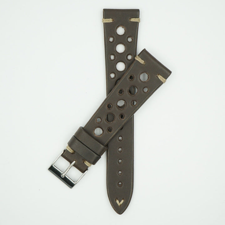 Brown Vintage Racing Leather Watch Strap image