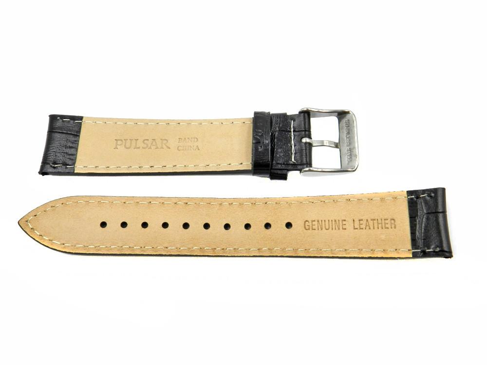 Genuine Seiko Alligator Grain Leather Black 20mm Watch Strap image