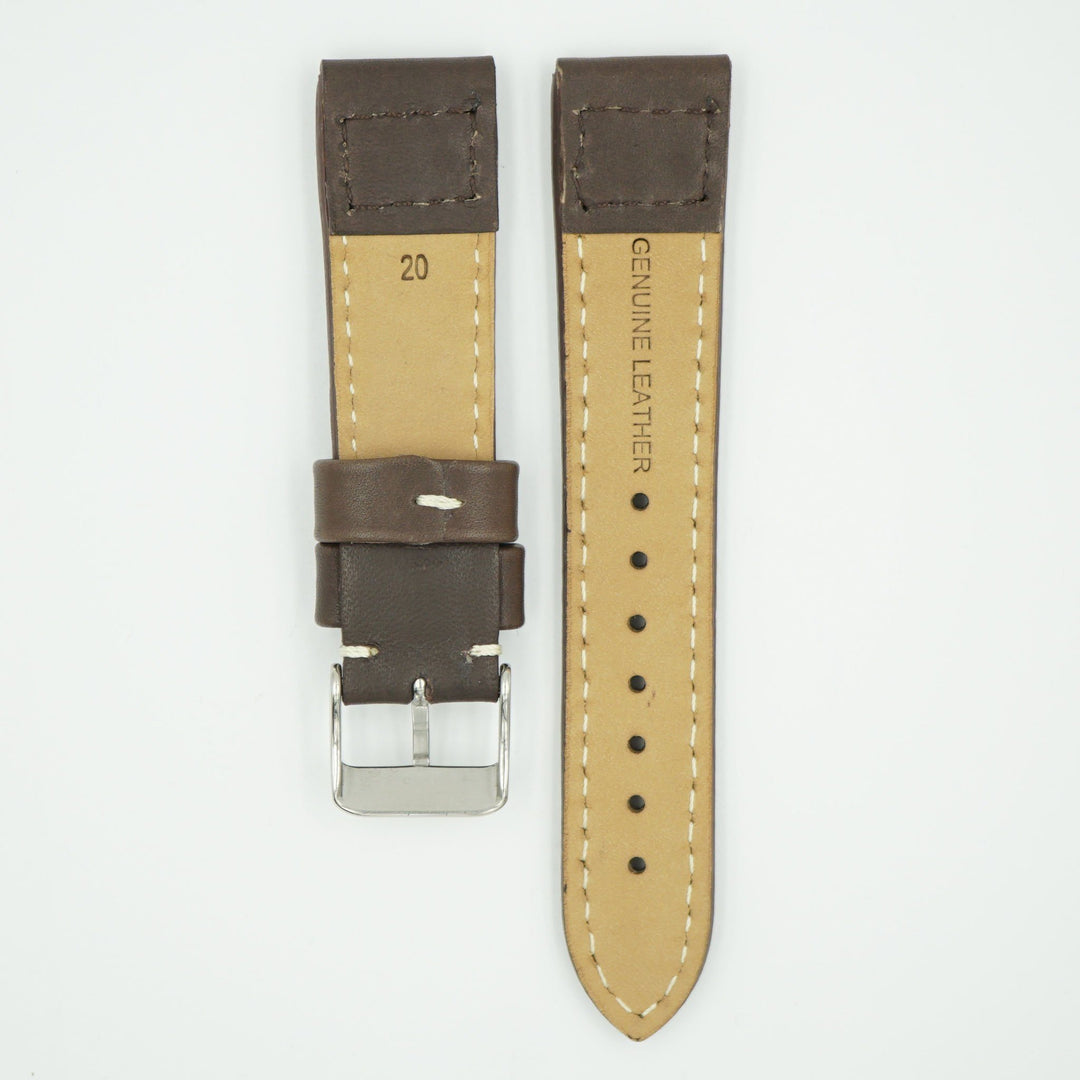 Rivet Pilot Brown Leather Watch Band image