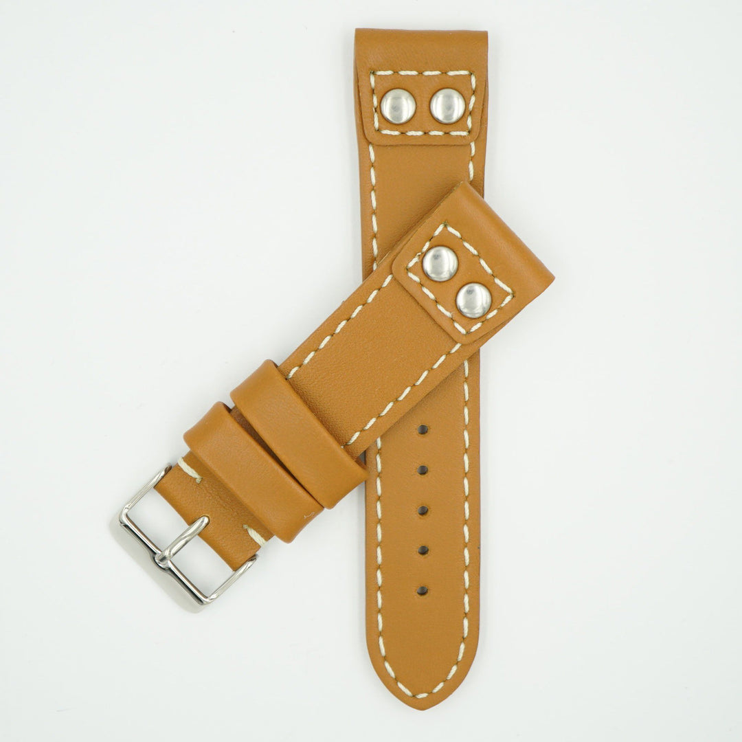 Rivet Pilot Tan Leather Watch Band image