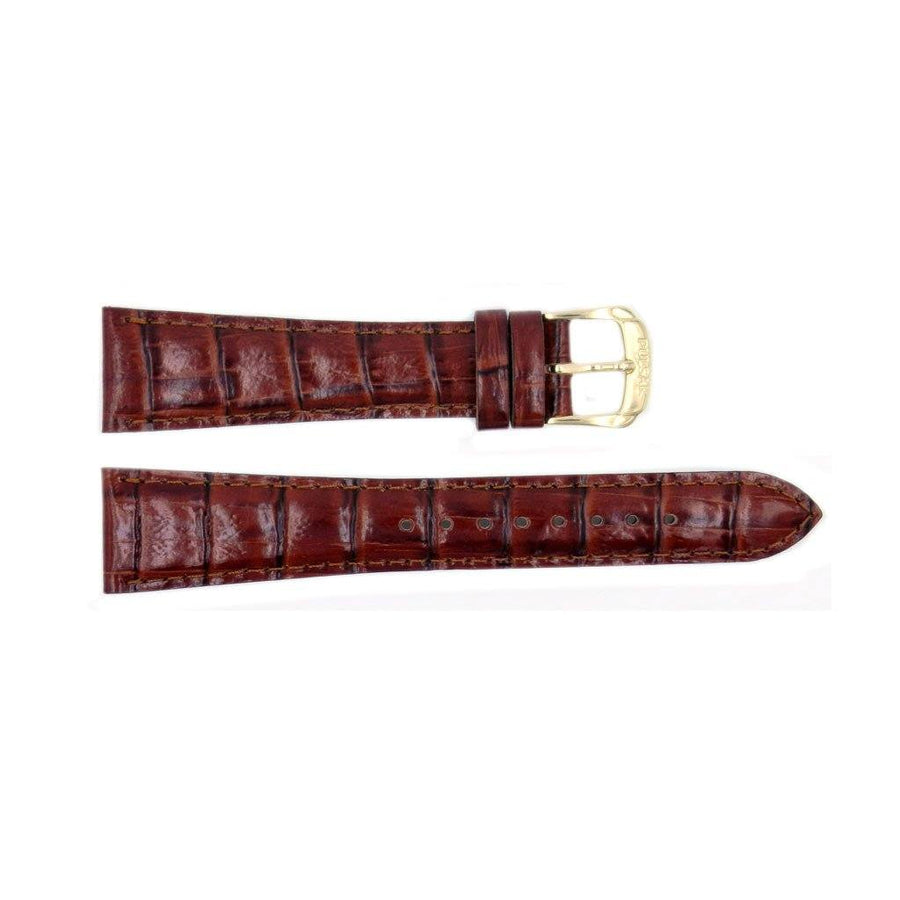 Genuine Pulsar Textured Brown Leather Crocodile Grain 20mm Watch Band image