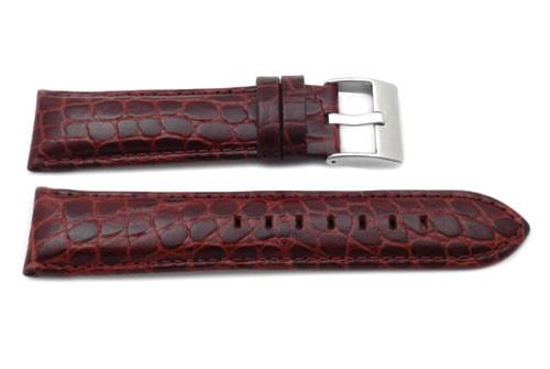 Genuine Leather Alligator Grain Thick Padding Matching Stitching Watch Strap image