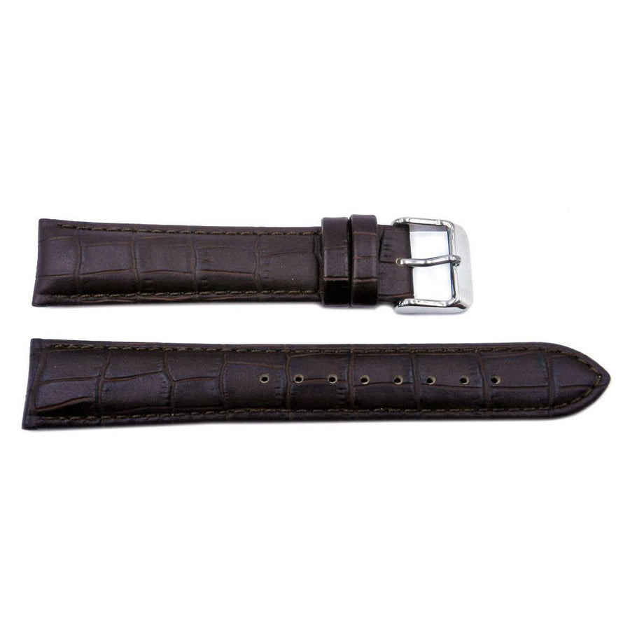 Genuine Leather Alligator Grain Padded Long Watch Strap image