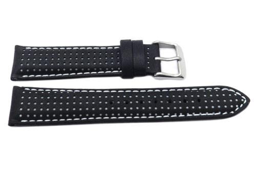 Genuine Italian Calfskin Colored Dot Pattern Matching Stitching Watch Band image