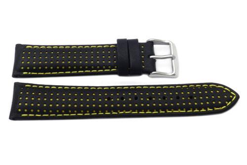 Genuine Italian Calfskin Colored Dot Pattern Matching Stitching Watch Band image