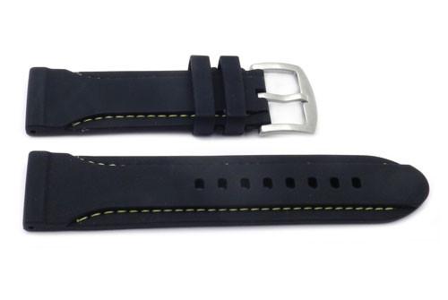 Genuine Silicone Heavy Duty Elevated Stitched 24mm Watch Band image