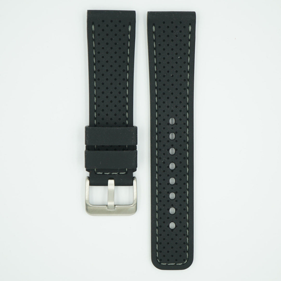 Perforated Silicone Sport Black/Gray Strap image