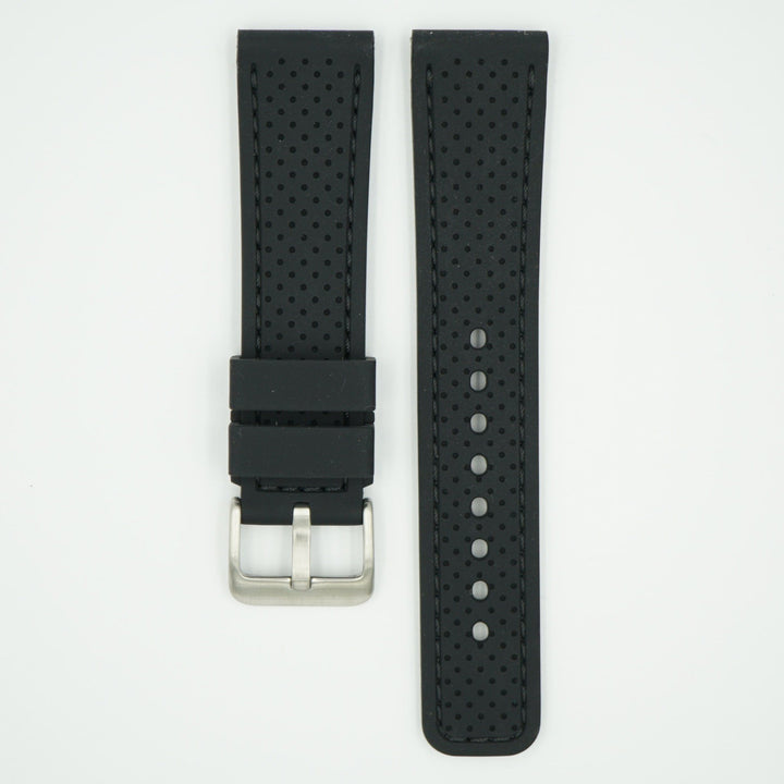 Perforated Silicone Sport Black Strap image