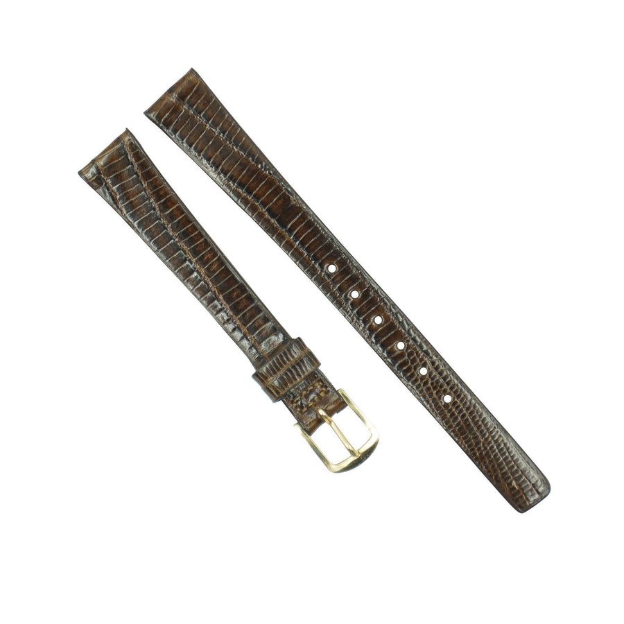 Seiko 12mm Flat Brown Lizard Leather Watch Strap image