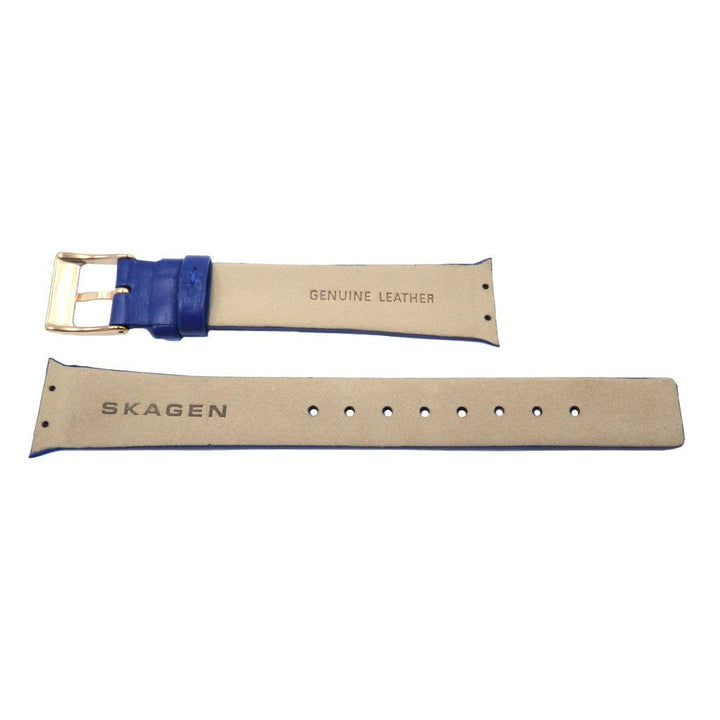 Genuine Skagen Ladies Blue Smooth Leather 19mm Watch Strap - Screws image