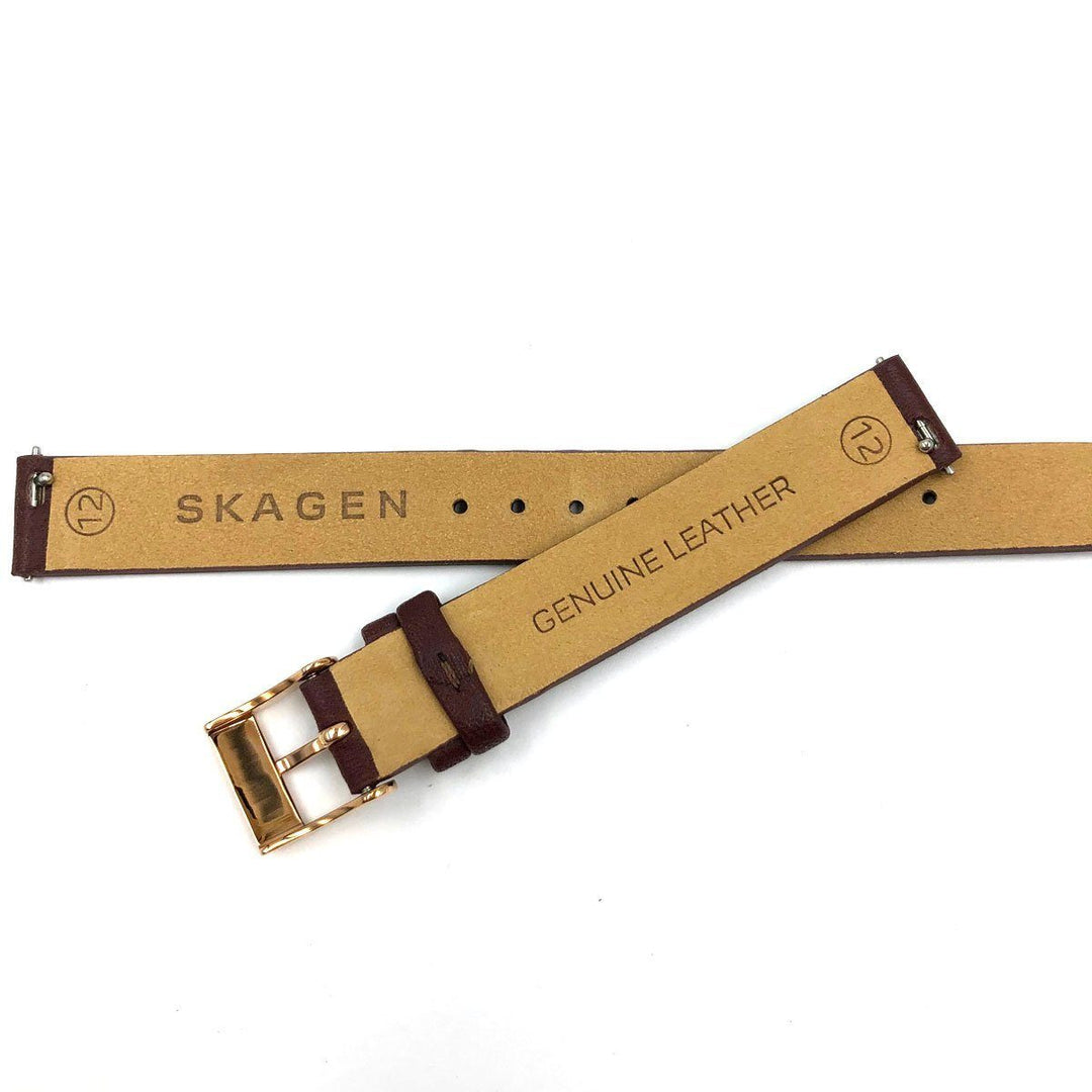 GENUINE SKAGEN SKW2646 BURGUNDY LEATHER 12MM WATCH STRAP image