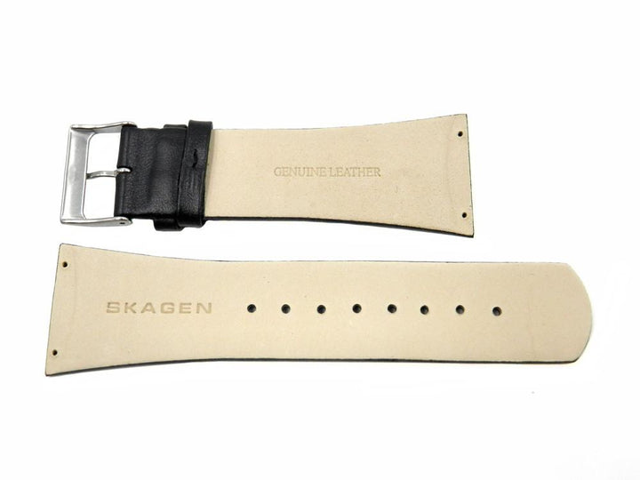 Genuine Skagen Black Genuine Leather 30mm Watch Strap - Screws image