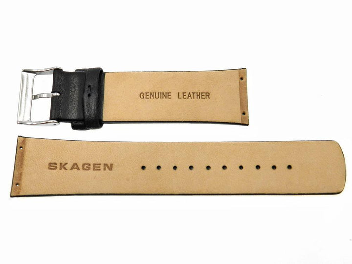 Genuine Skagen Black Genuine Leather 23mm Watch Strap - Screws image