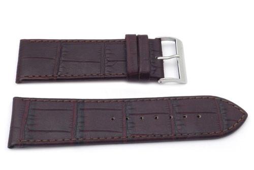 Genuine Leather Alligator Grain Embossed Flat Padded Watch Strap image