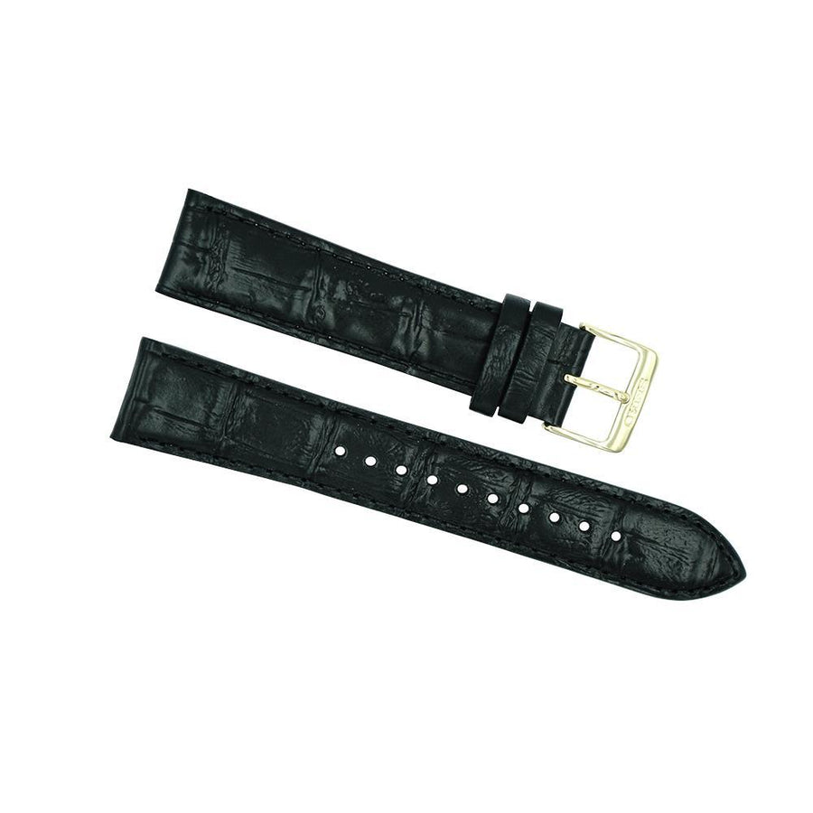 Seiko 20mm Black Genuine Leather Strap