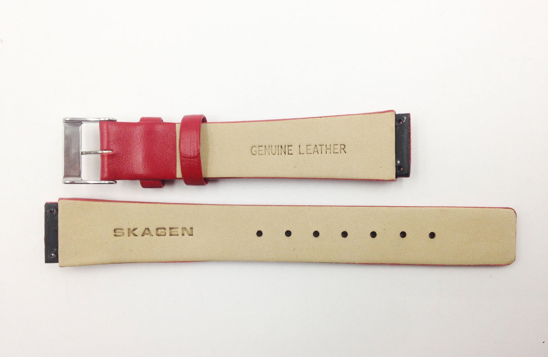 SKAGEN 433SSLR RED LEATHER WATCH STRAP image