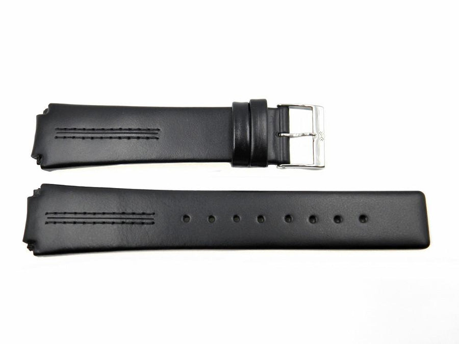 Genuine Skagen Black Genuine Leather 20mm Watch Strap - Pins image