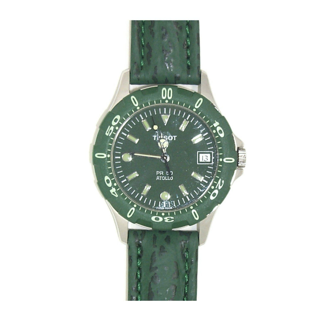 Tissot 18mm Green Leather Strap image