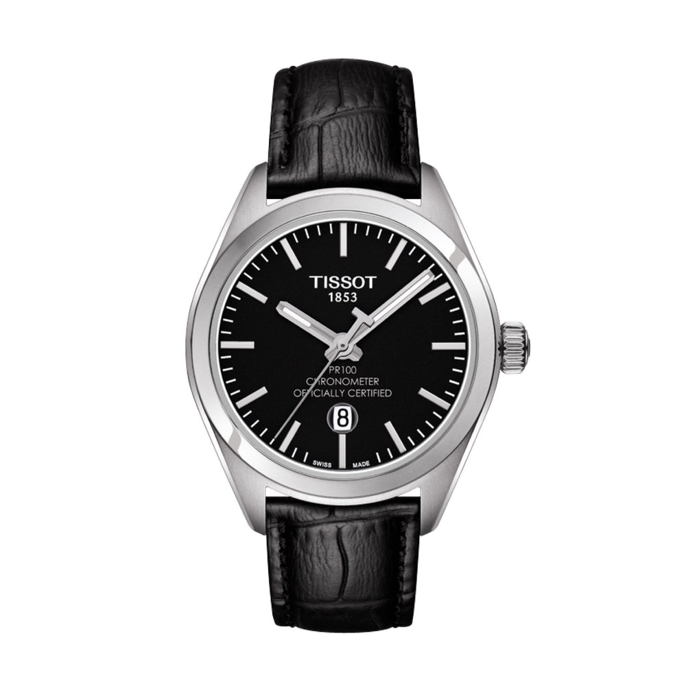 Tissot 16mm PR 100 Black Leather Strap image