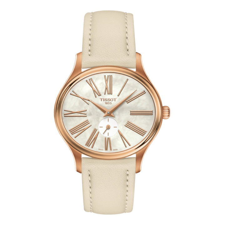 Tissot 16mm Bella Ora Beige Leather Strap image