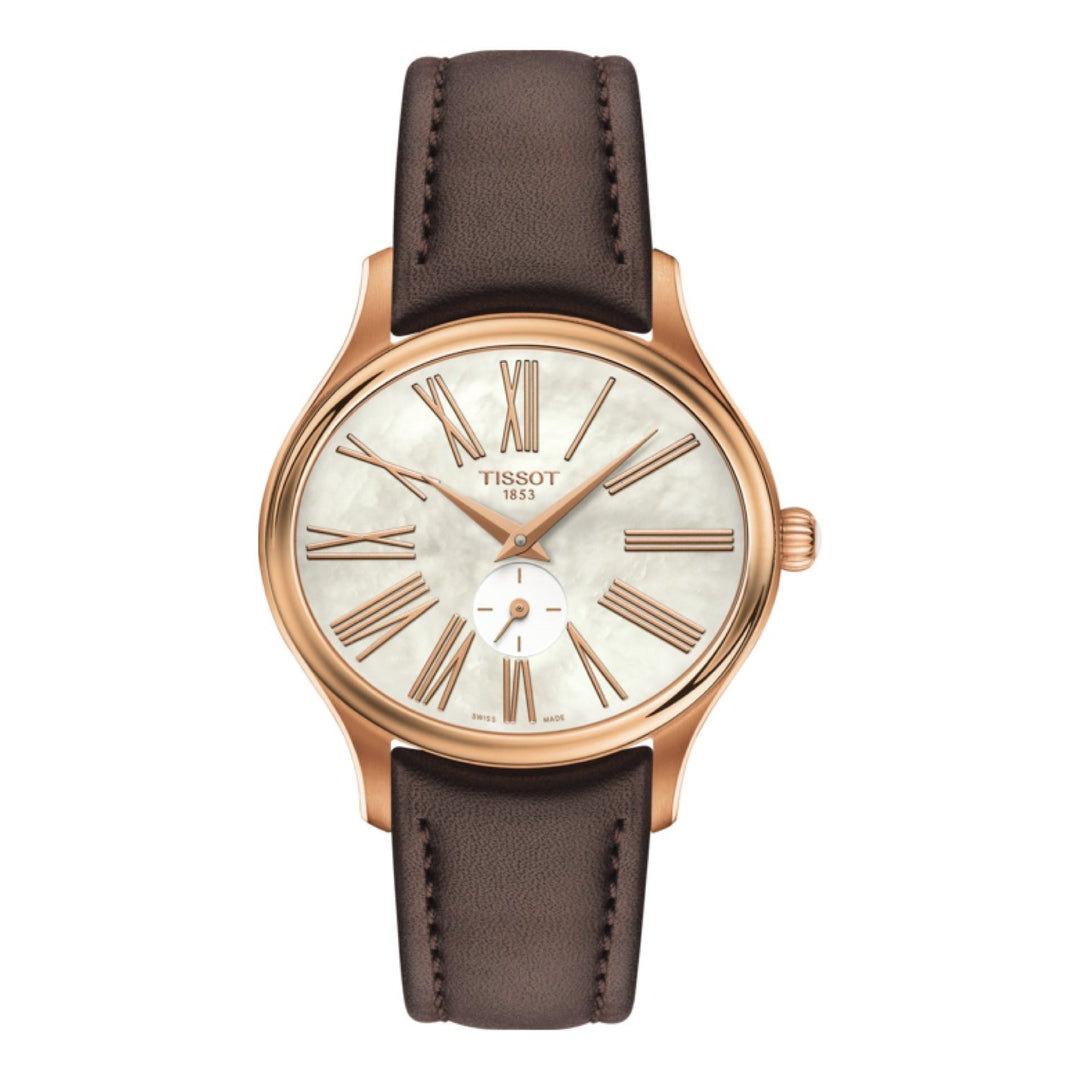 Tissot 16mm Bella Ora Brown Leather Strap image