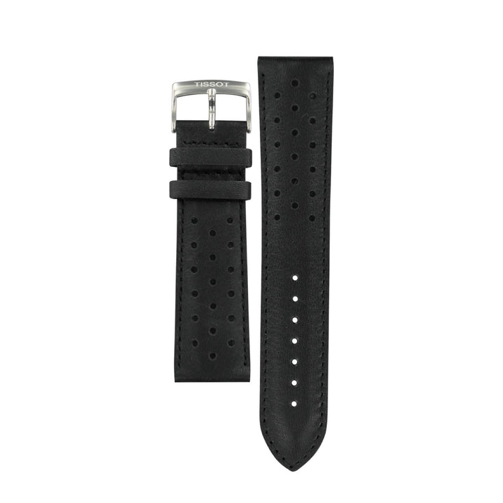 Genuine Tissot 22mm V8 Black Leather Strap by Tissot