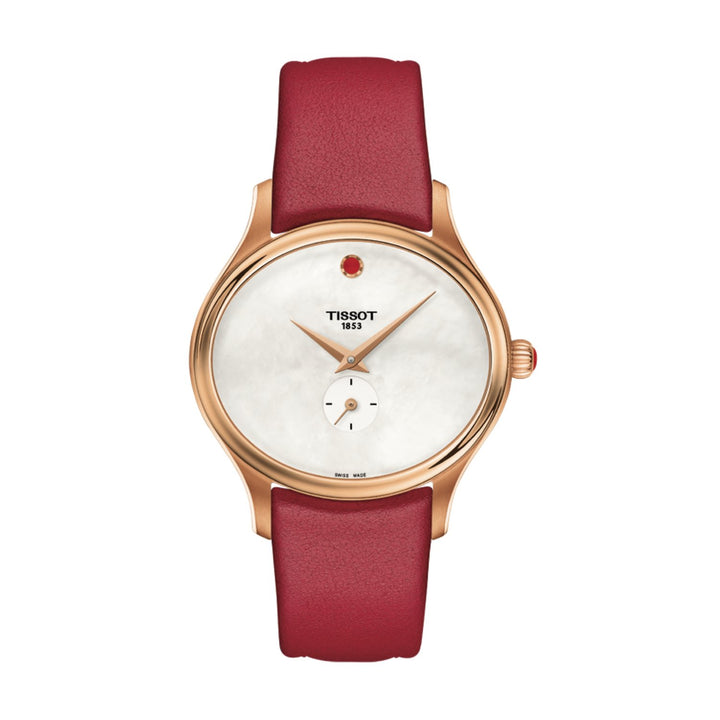 Tissot 16mm Bella Ora Red Leather Strap image