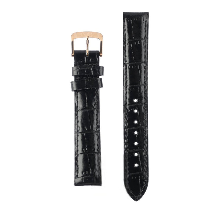 Genuine Tissot 15mm Gold Run Black Leather Strap by Tissot