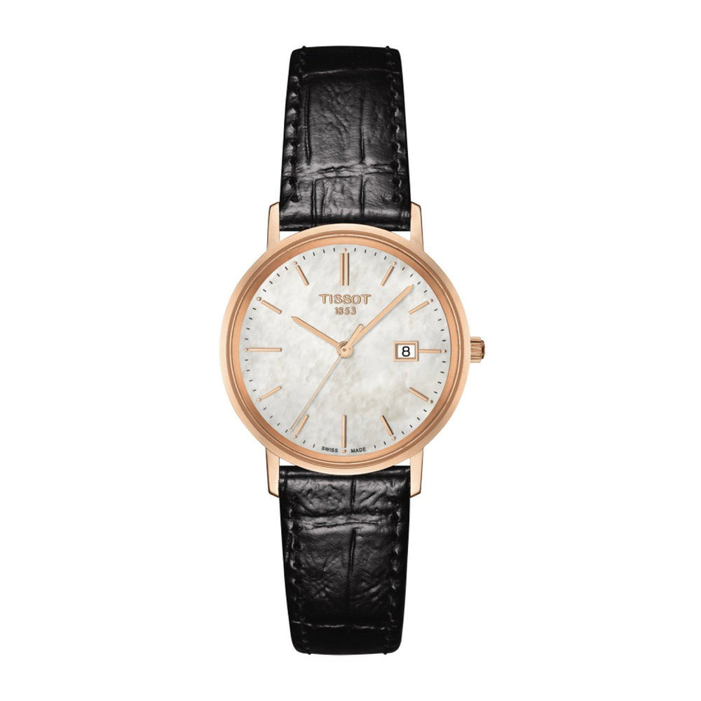 Tissot 15mm Gold Run Black Leather Strap image