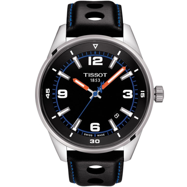 TISSOT ALPINE 22MM BLACK LEATHER STRAP image