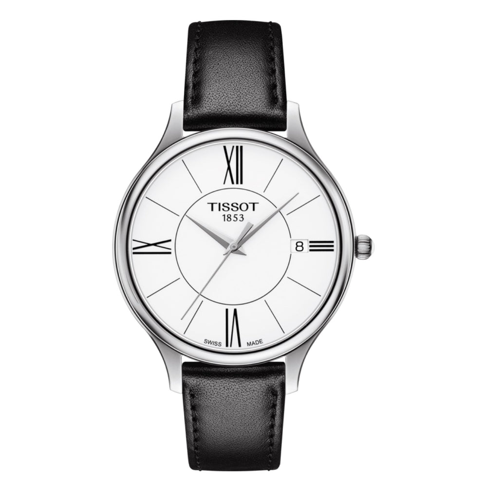 Tissot 16mm Bella Ora Black Leather Strap image