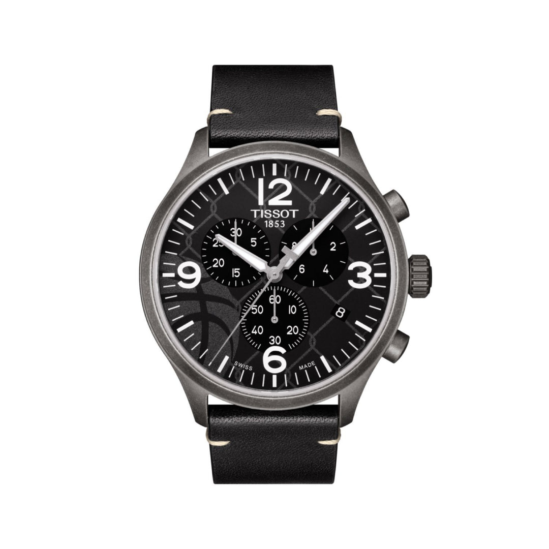 Tissot 22mm Chrono XL Black Leather Strap image